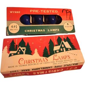 Wynne Vintage C7 1/2 Christmas Lamps Lights Replacement Blue Bundle Out/indoors